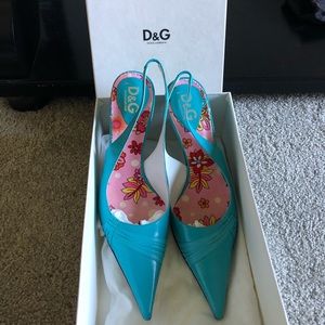 Dolce & Gabbana Teal Pointed Toe Heels